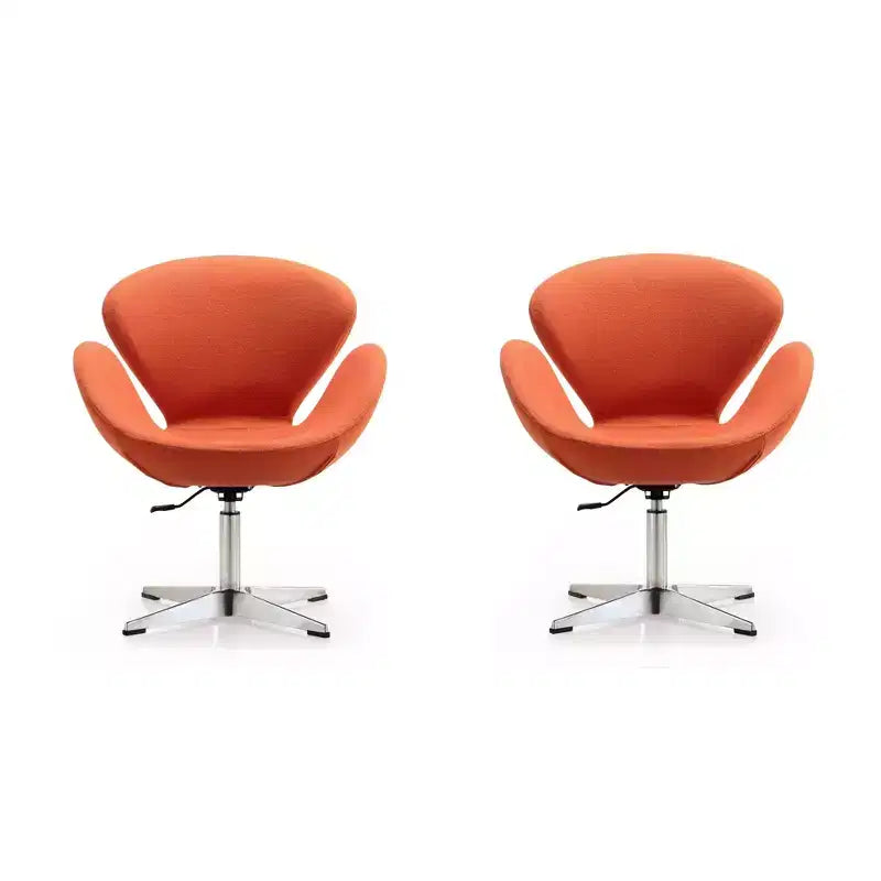 Set di 2 sedie girevoli regolabili in similpelle color lampone -
