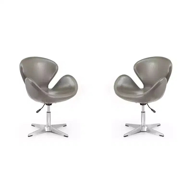 Set di 2 sedie girevoli regolabili in similpelle color lampone -