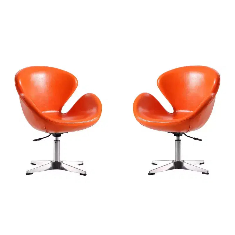 Set di 2 sedie girevoli regolabili in similpelle color lampone -