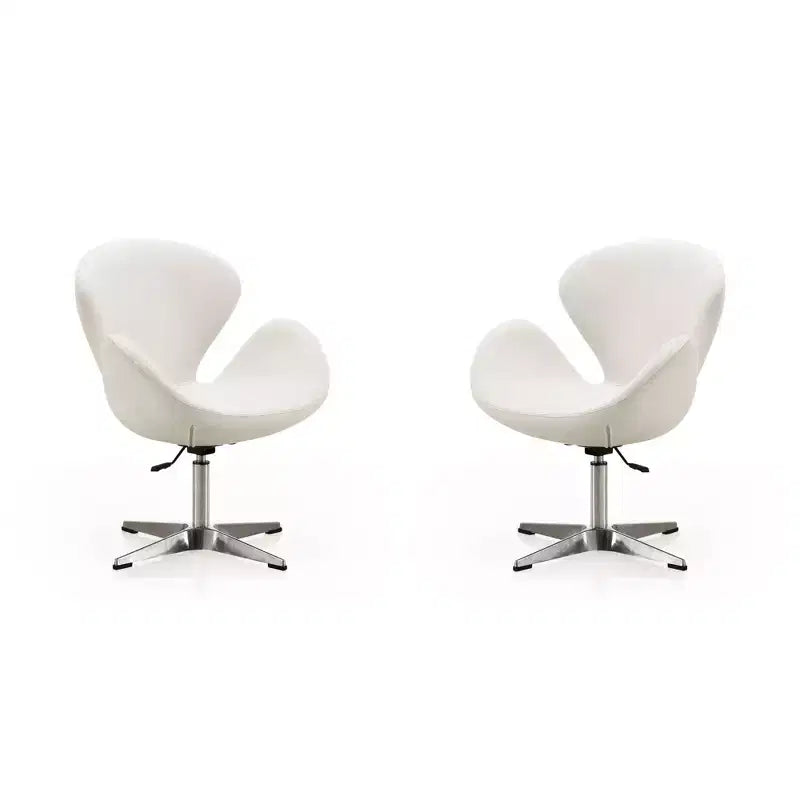 Set di 2 sedie girevoli regolabili in similpelle color lampone -