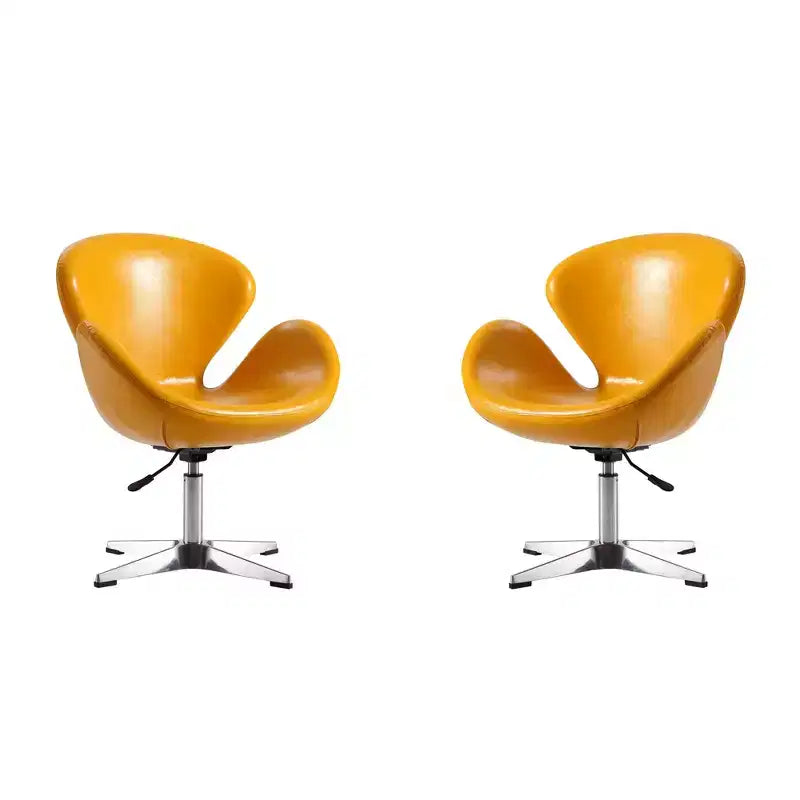 Set di 2 sedie girevoli regolabili in similpelle color lampone -