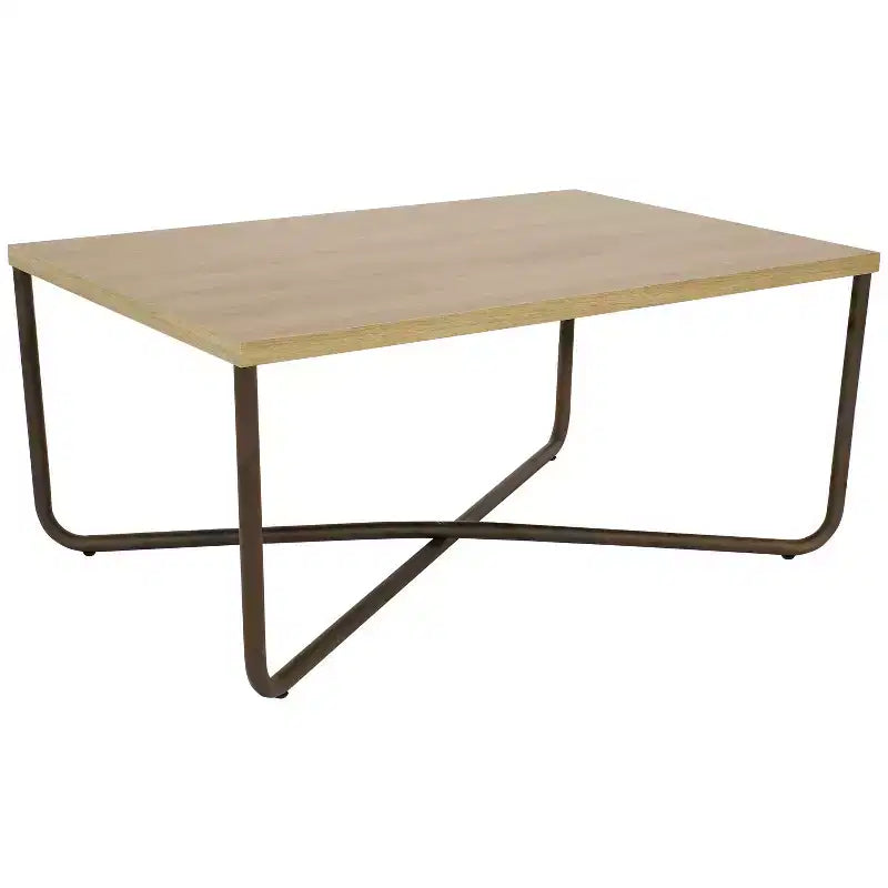 Sunnydaze Indoor MDP Cross Legs Coffee Table - MDP Construction - Brown