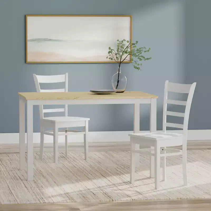 Set da pranzo Glenwillow Home con tavolo da pranzo in legno 48" + sedie da pranzo con schienale a doghe (set da 3 o 5 pezzi)