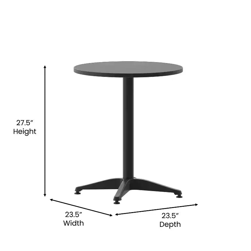 Set da tavola Flash Furniture Lila rotondo da 23,5" in alluminio per interni-esterni con 2 sedie con schienale a doghe