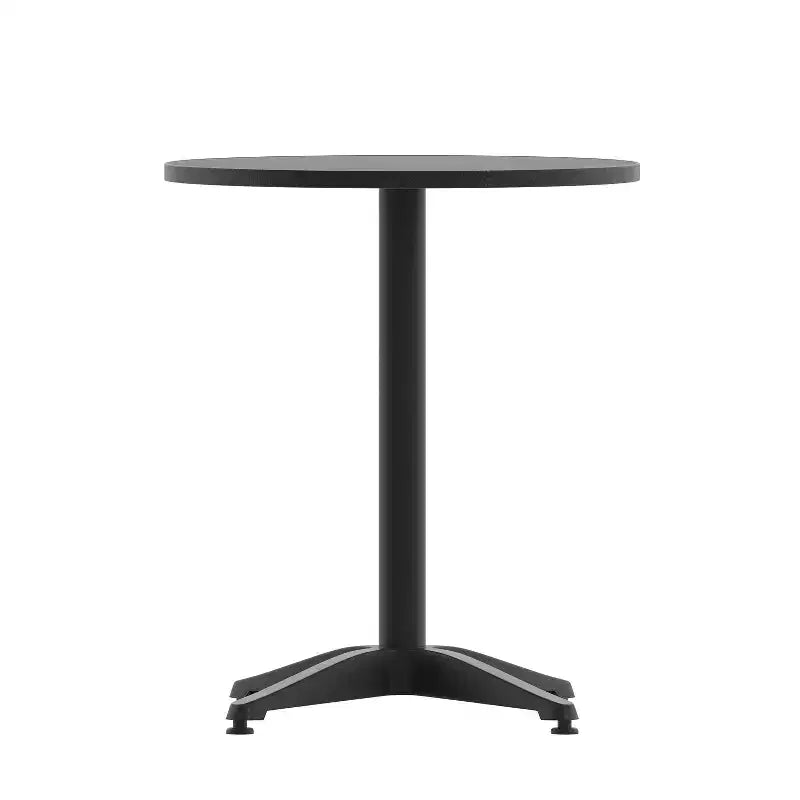 Set da tavola Flash Furniture Lila rotondo da 23,5" in alluminio per interni-esterni con 2 sedie con schienale a doghe