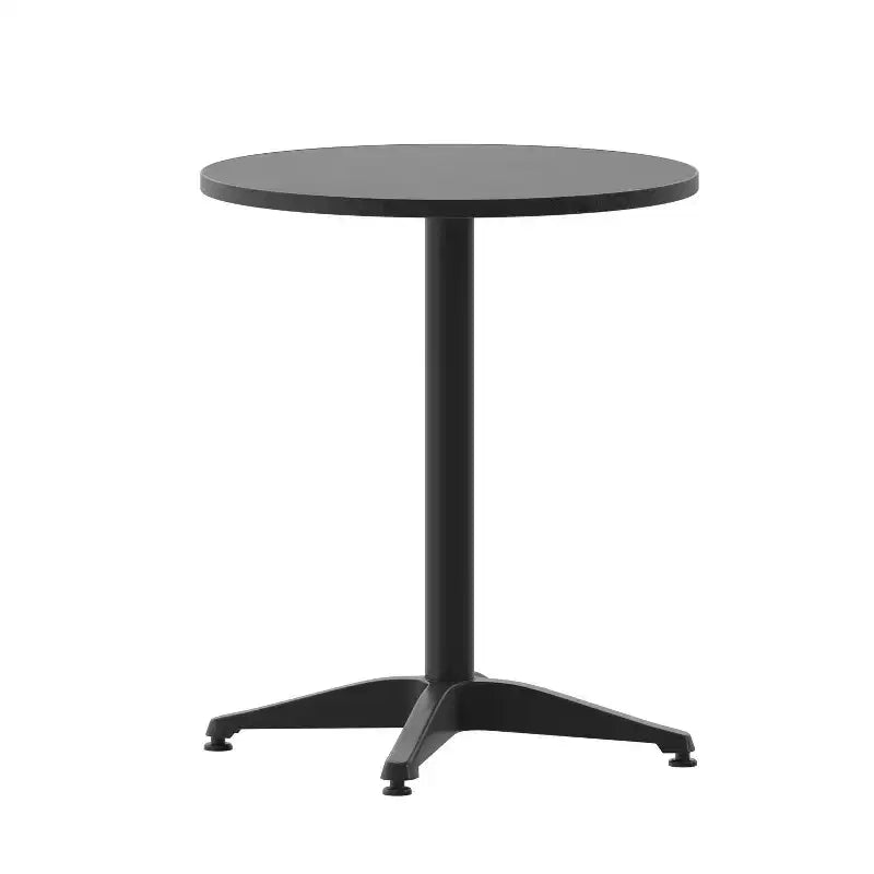 Set da tavola Flash Furniture Lila rotondo da 23,5" in alluminio per interni-esterni con 2 sedie con schienale a doghe