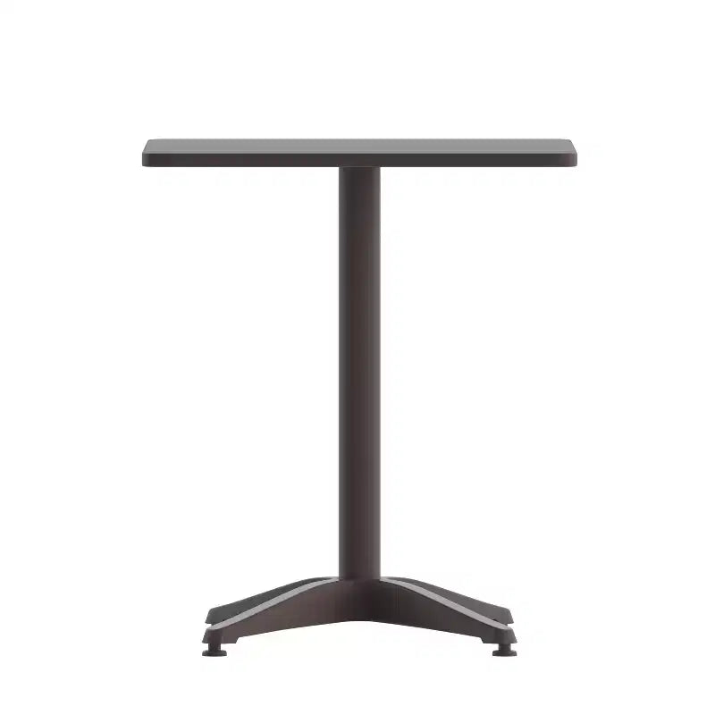 Flash Furniture Lila Set da tavolo quadrato da 23,5'' in alluminio per interni ed esterni con 2 sedie con schienale a doghe