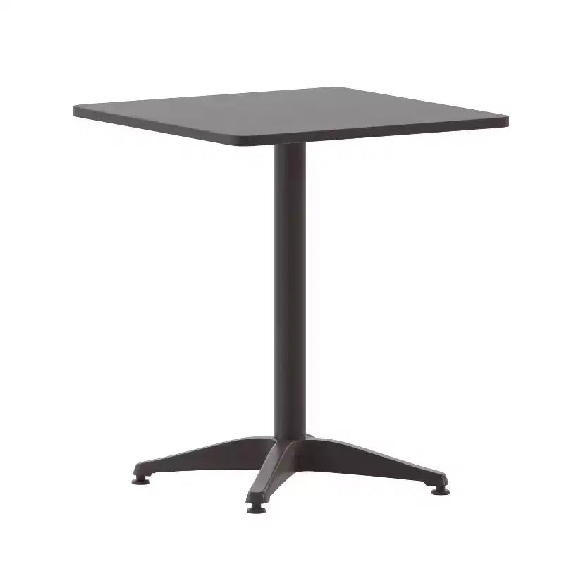 Flash Furniture Lila Set da tavolo quadrato da 23,5'' in alluminio per interni ed esterni con 2 sedie con schienale a doghe