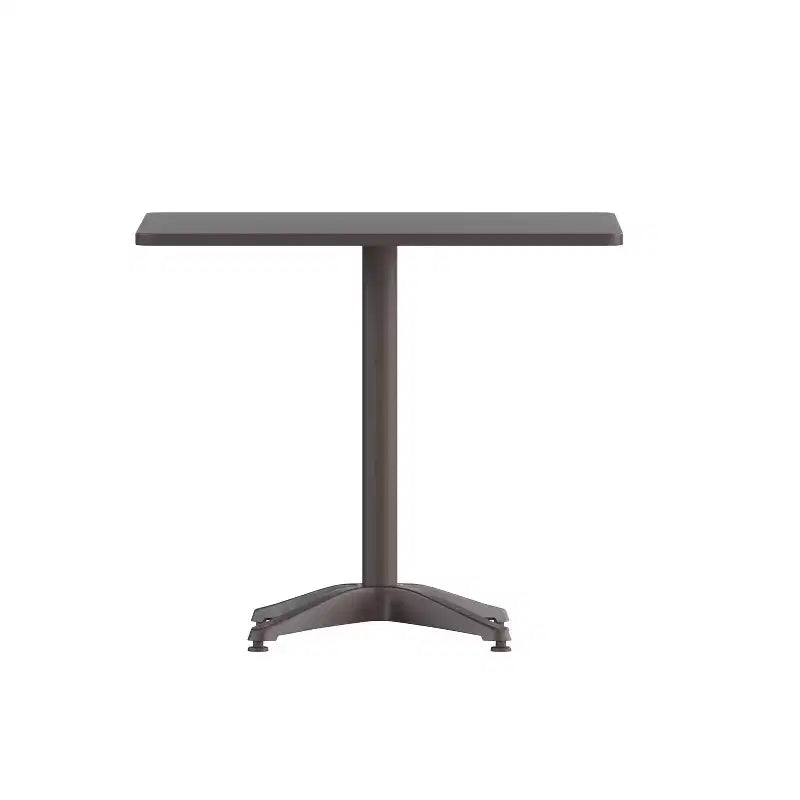 Set Tavolo Quadrato da Interno-Esterno Emma and Oliver da 31,5" in Alluminio con 4 Sedie a Doghe