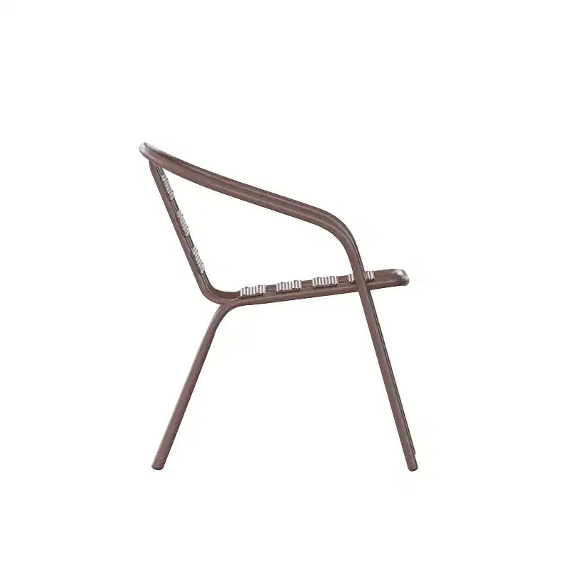 Set tavolo quadrato da 27,5'' per interni-esterni in alluminio Emma and Oliver con 4 sedie con schienale a doghe