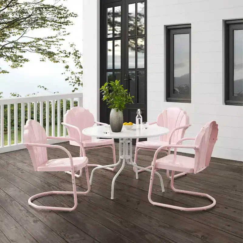 Set da pranzo da esterno Crosley Tulip da 5 pezzi