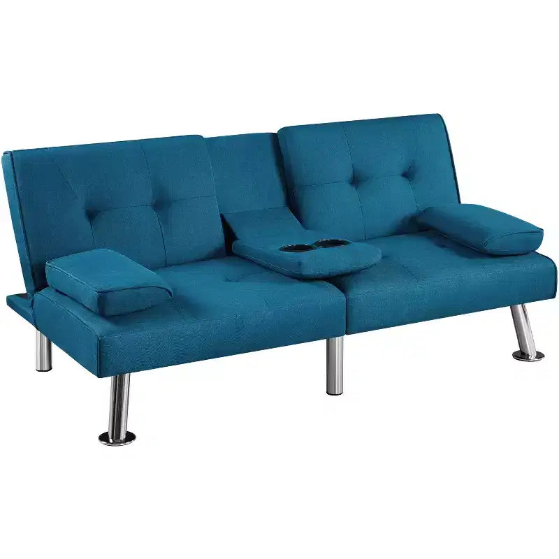 Divano Letto Futon Convertibile Rivestito in Tessuto