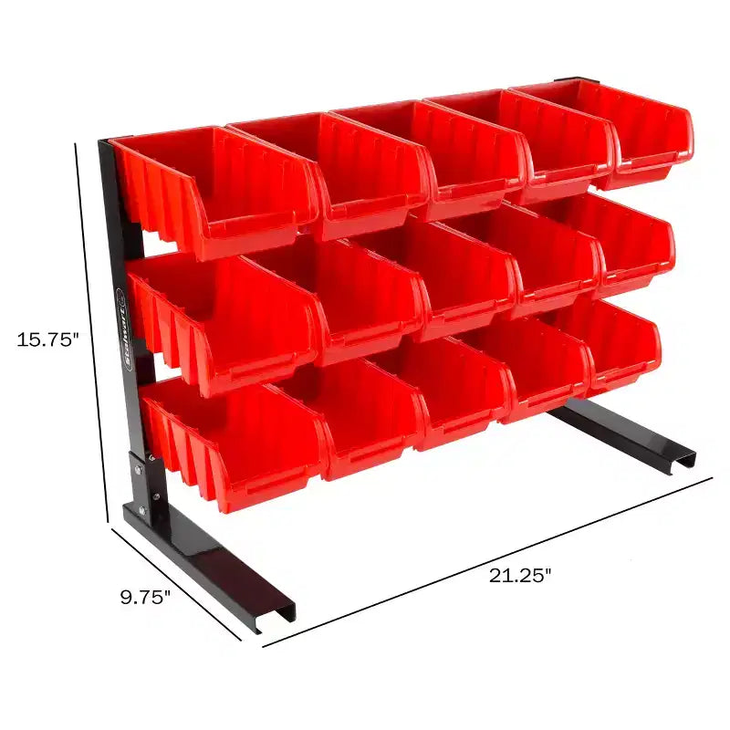 Organizzatore a 15 Scomparti - Robusto Acciaio al Carbonio con Cassetti Impilabili in Plastica per Utensili, Ferramenteria, Artigianato, Forniture per Ufficio e altro ancora da