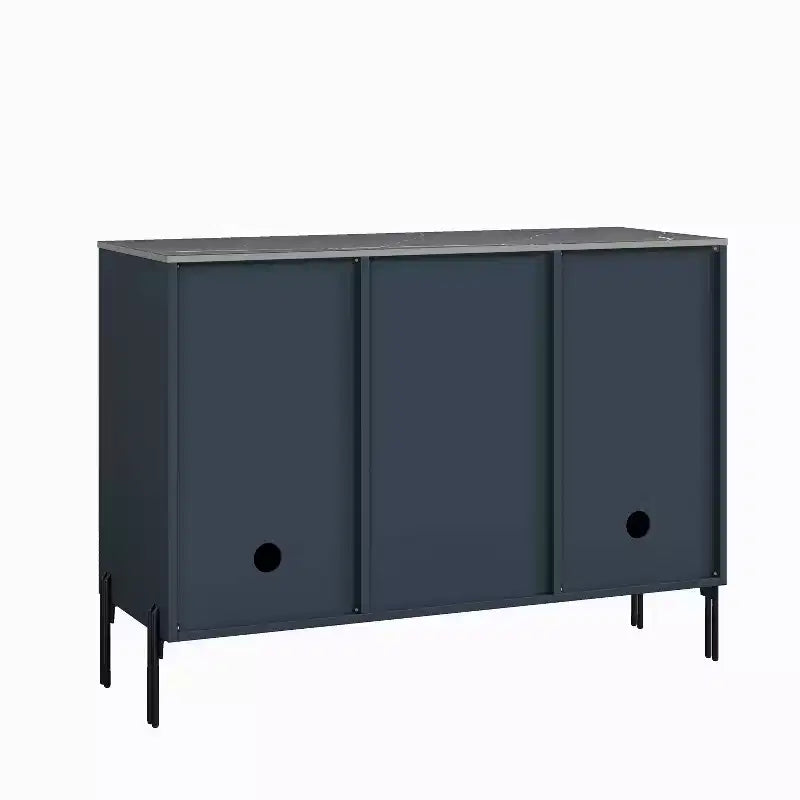 Mobile bar da 42" con motivo a trama e ripiano in marmo -