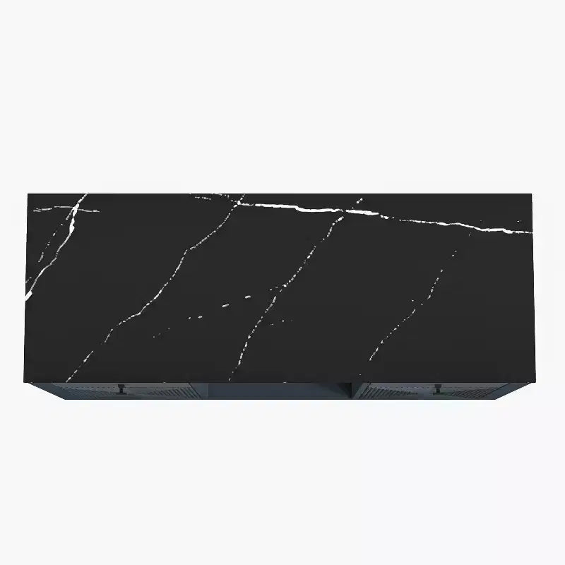 Mobile bar da 42" con motivo a trama e ripiano in marmo -