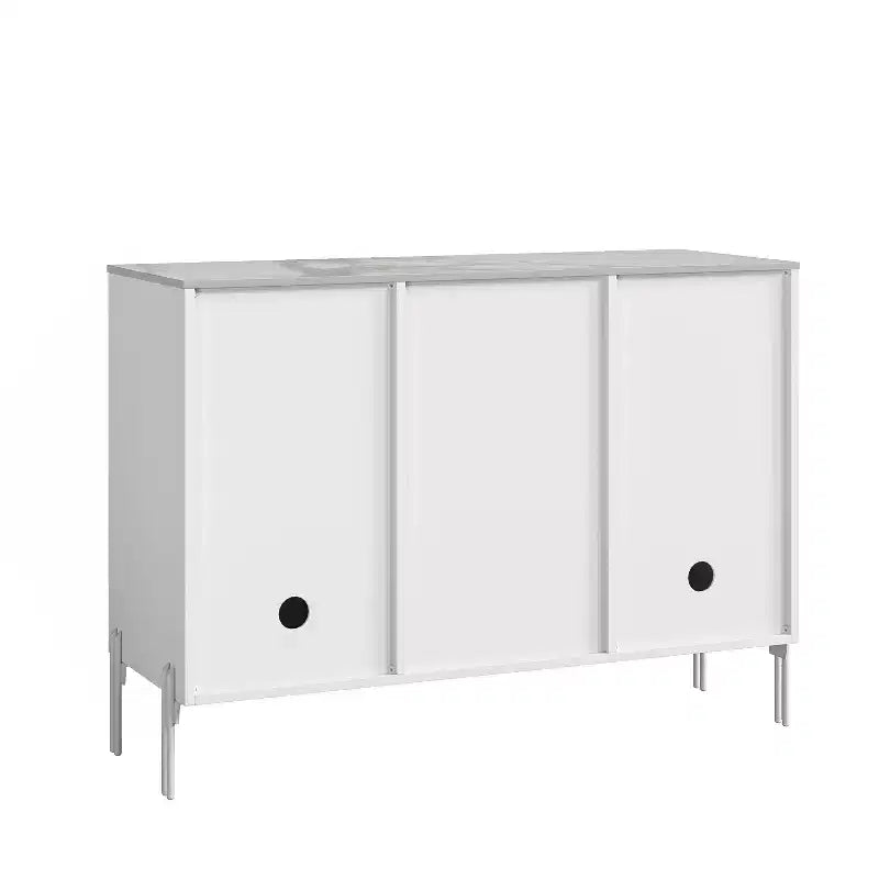 Mobile bar da 42" con motivo a trama e ripiano in marmo -