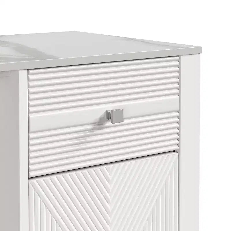 Mobile bar da 42" con motivo a trama e ripiano in marmo -