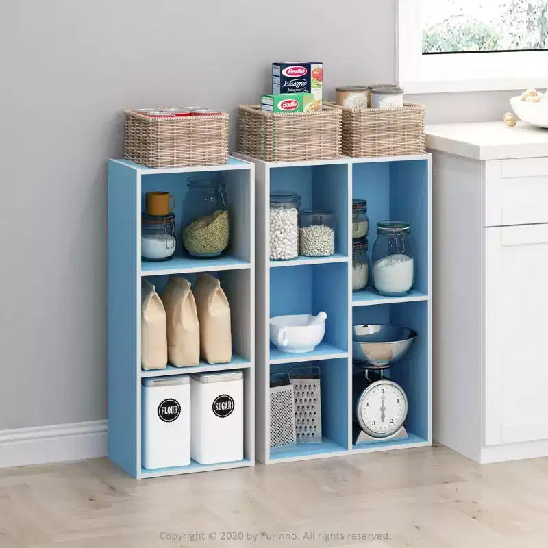 Libreria multiuso reversibile a 5 cubi con vani a giorno