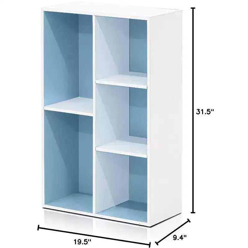 Libreria multiuso reversibile a 5 cubi con vani a giorno