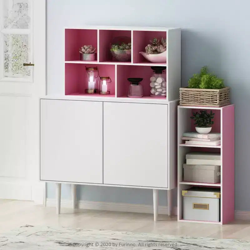 Libreria multiuso reversibile a 5 cubi con vani a giorno