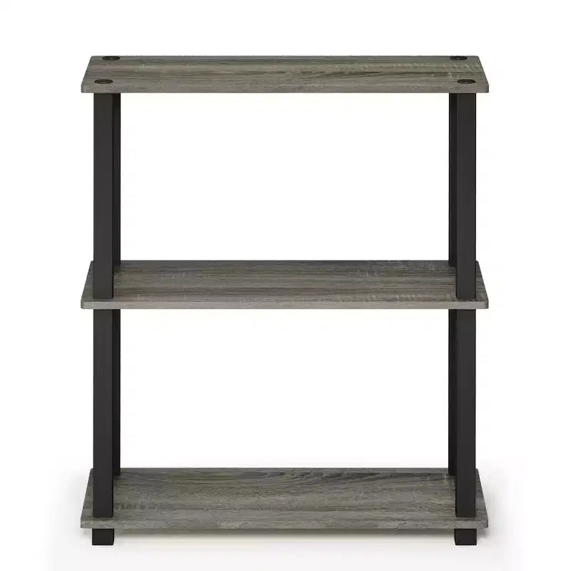 Libreria a Scala Compatta Reversibile a 3 Ripiani Scaffale Multiuso con Tubo Quadrato