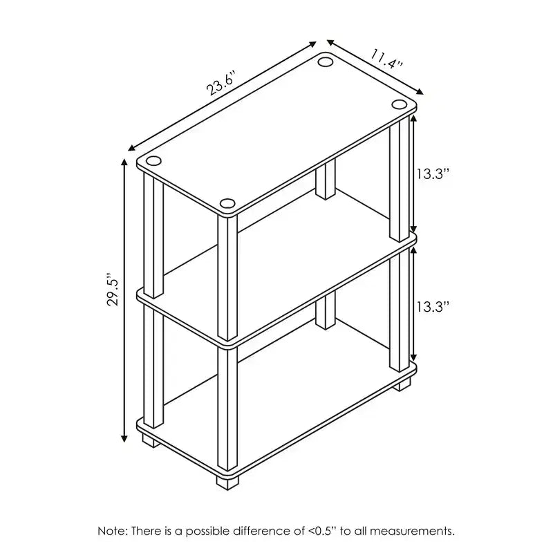 Libreria a Scala Compatta Reversibile a 3 Ripiani Scaffale Multiuso con Tubo Quadrato