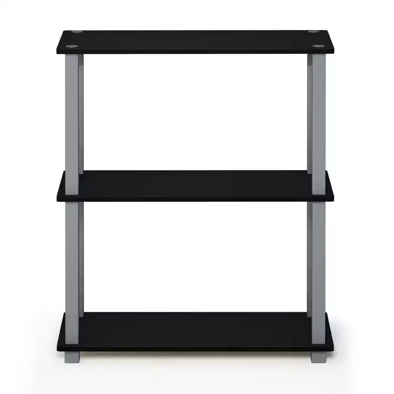 Libreria a Scala Compatta Reversibile a 3 Ripiani Scaffale Multiuso con Tubo Quadrato