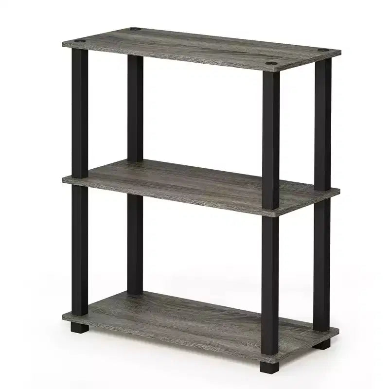 Libreria a Scala Compatta Reversibile a 3 Ripiani Scaffale Multiuso con Tubo Quadrato