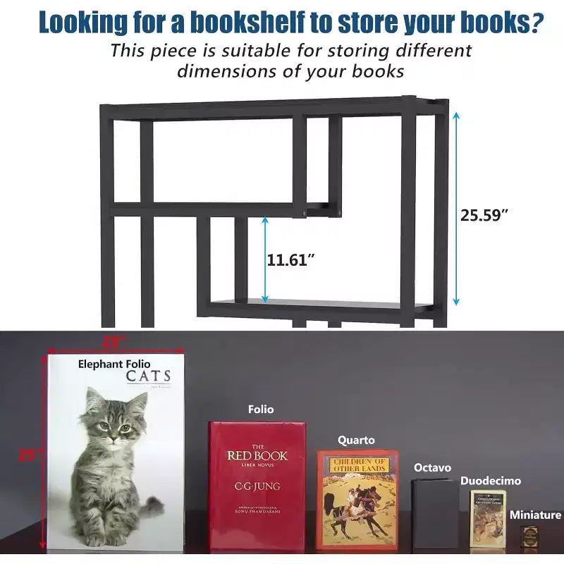69 Libreria a 6 Ripiani, Mobile Contenitore Espositivo Stile Vintage con Scaffali Sfalsati