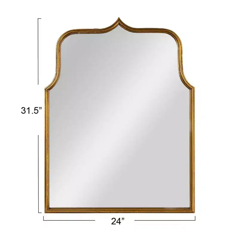 Specchio da parete con cornice in metallo ad arco
