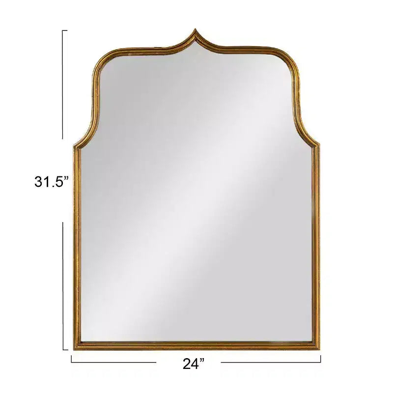Specchio da parete con cornice in metallo ad arco