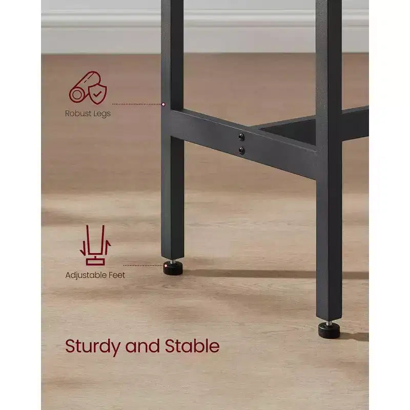 Tavolo stretto e lungo, da cucina e sala da pranzo, alto da pub, robusta struttura in metallo, design industriale, 40 x 120 x 90 cm