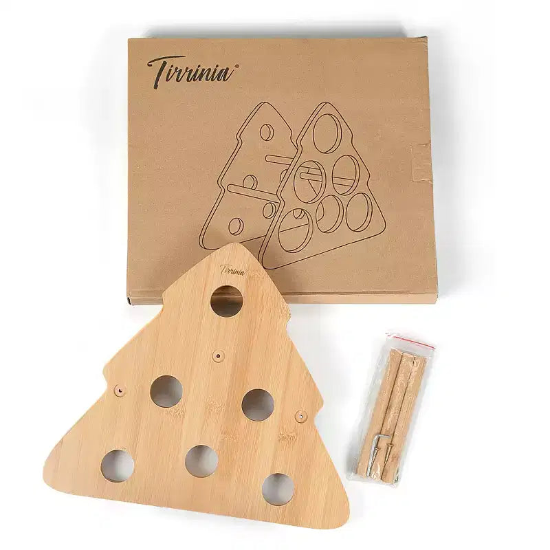 Portabottiglie in bambù a forma di albero di Natale - Portabottiglie indipendente da 6 bottiglie per cucina, bar e conservazione domestica