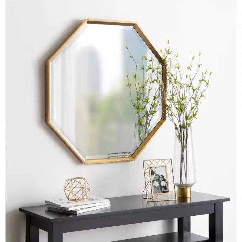 Specchio da parete ottagonale Calder, oro -