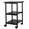 Supporto per stampante industriale, carrello per macchine a 3 livelli con ruote e piano del tavolo regolabile, scaffale portaoggetti resistente