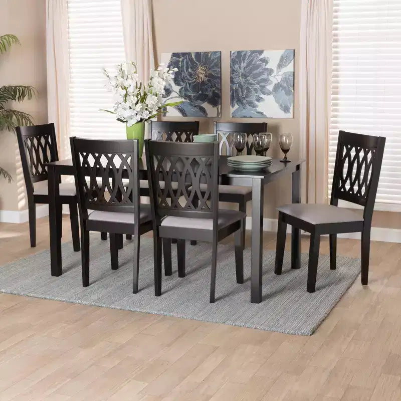 Baxton Studio Florencia Modern Fabric and Wood Dining Set