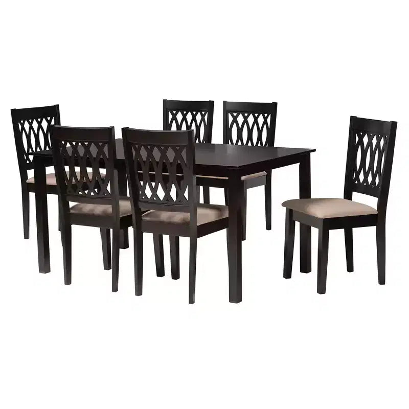 Set da pranzo moderno Baxton Studio Florencia in tessuto e legno