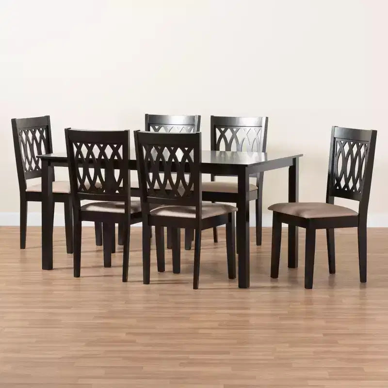 Set da pranzo moderno Baxton Studio Florencia in tessuto e legno