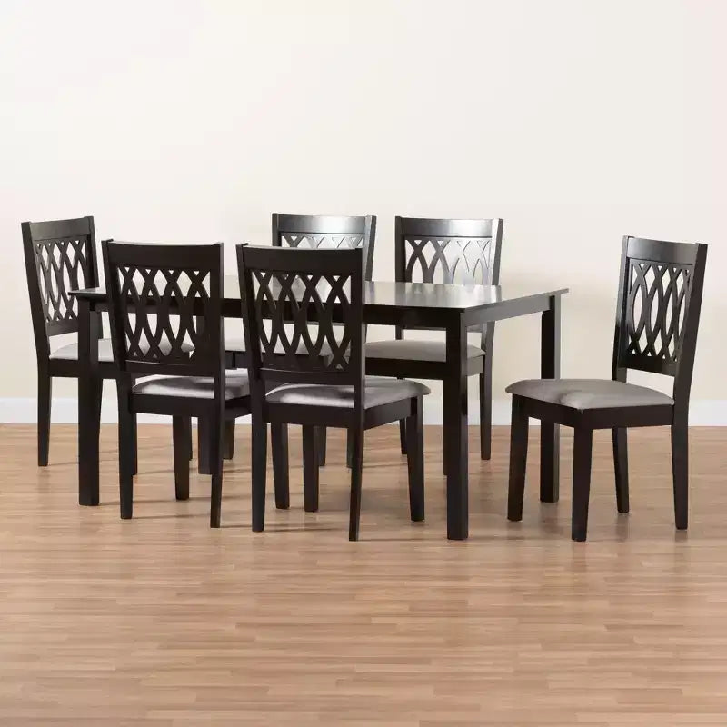 Set da pranzo moderno Baxton Studio Florencia in tessuto e legno
