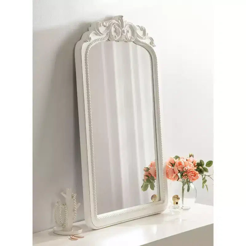 Jenelle Specchio da Parete con Cornice Bianco