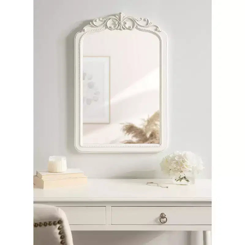 Jenelle Specchio da Parete con Cornice Bianco