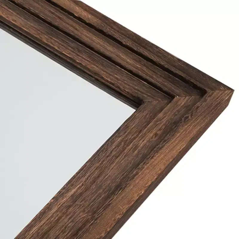 Specchio da parete a figura intera con cornice in legno ad arco, autoportante