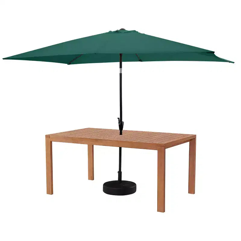 Set da pranzo da esterno 6 pz Alaterre Furniture, tavolo Weston con ombrellone rettangolare da 3 m