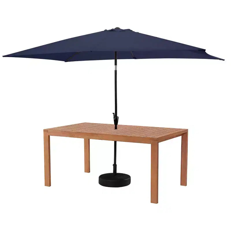 Set da pranzo da esterno 6 pz Alaterre Furniture, tavolo Weston con ombrellone rettangolare da 3 m