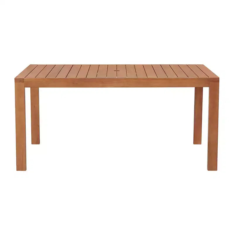 Set da pranzo da esterno 6 pz Alaterre Furniture, tavolo Weston con ombrellone rettangolare da 3 m