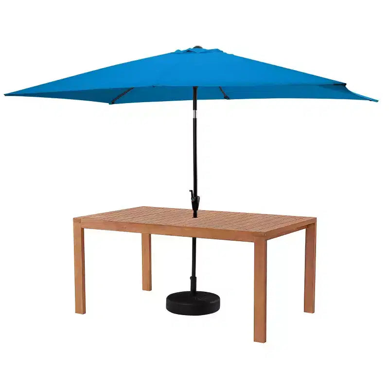 Set da pranzo da esterno 6 pz Alaterre Furniture, tavolo Weston con ombrellone rettangolare da 3 m
