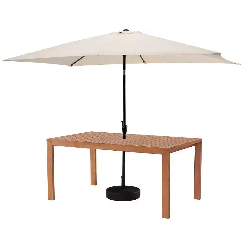 Set da pranzo da esterno 6 pz Alaterre Furniture, tavolo Weston con ombrellone rettangolare da 3 m