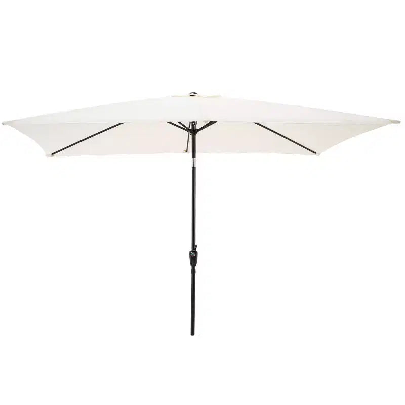 Set da pranzo da esterno 6 pz Alaterre Furniture, tavolo Weston con ombrellone rettangolare da 3 m