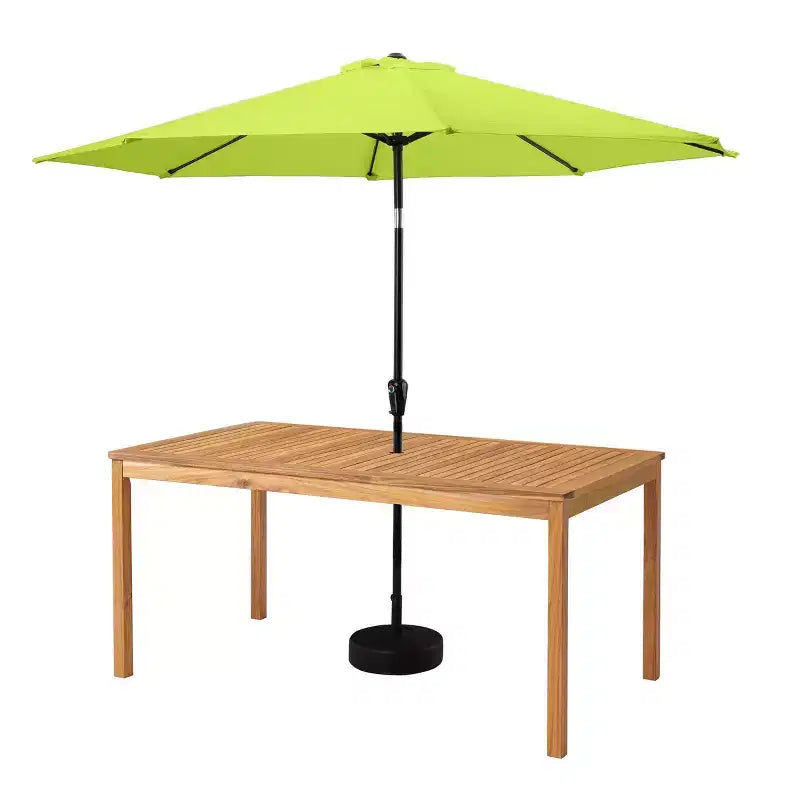 Set da pranzo da esterno Alaterre Furniture 8 pz, tavolo Okemo con ombrellone a inclinazione automatica da 3 m