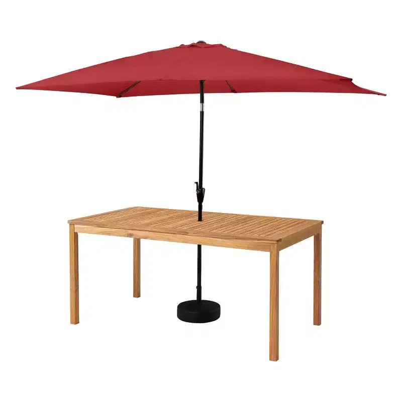 Set da pranzo da esterno Alaterre Furniture 6 pz, tavolo Okemo con ombrellone rettangolare da 10 piedi